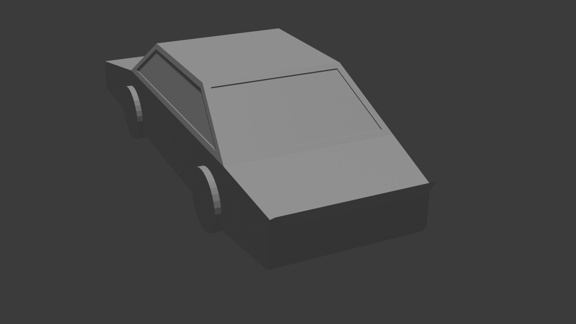 Extremely simple car model 3D model_4