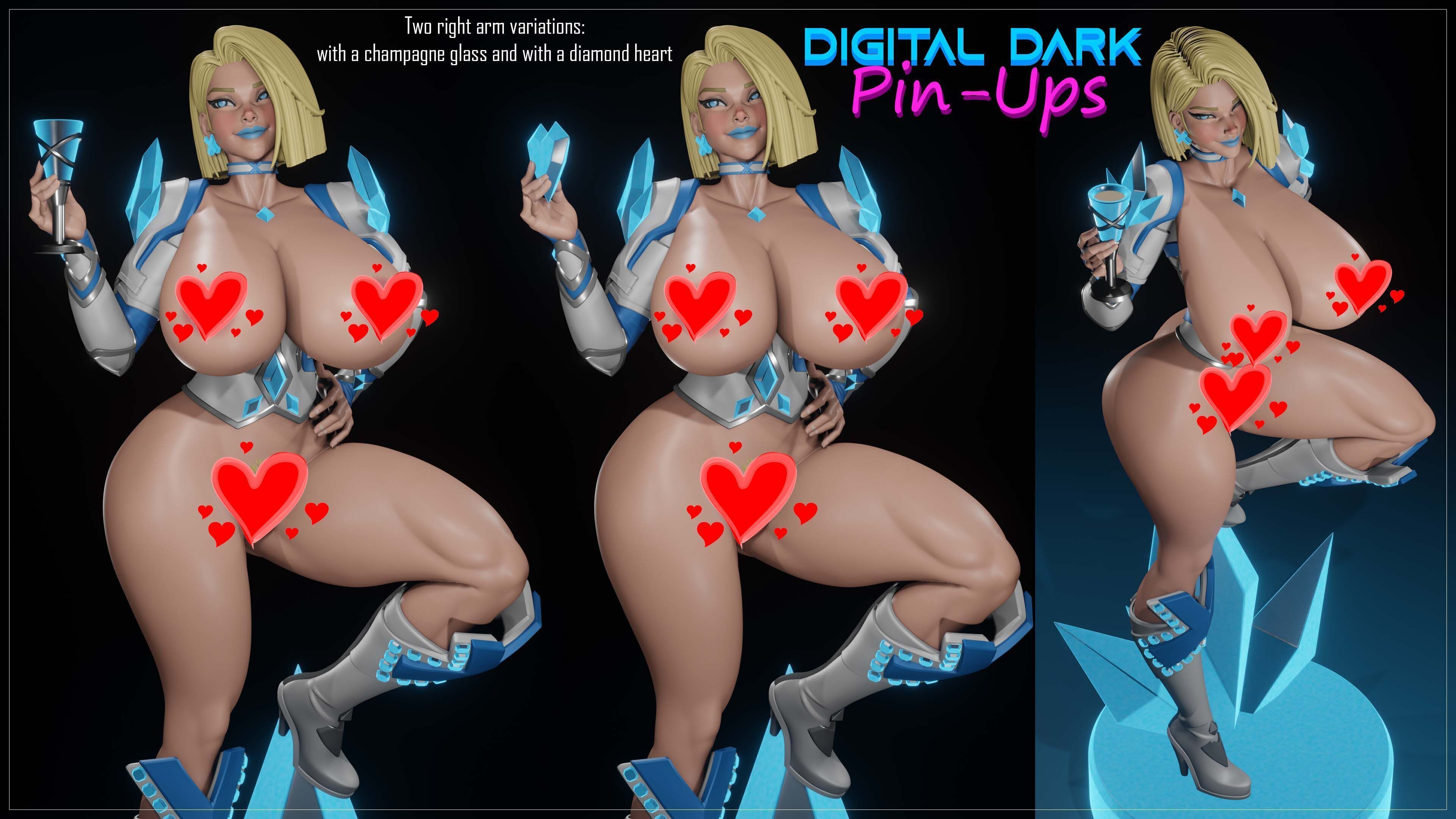 Emma Frost with NSFW version and Miniatures 3D print model_2