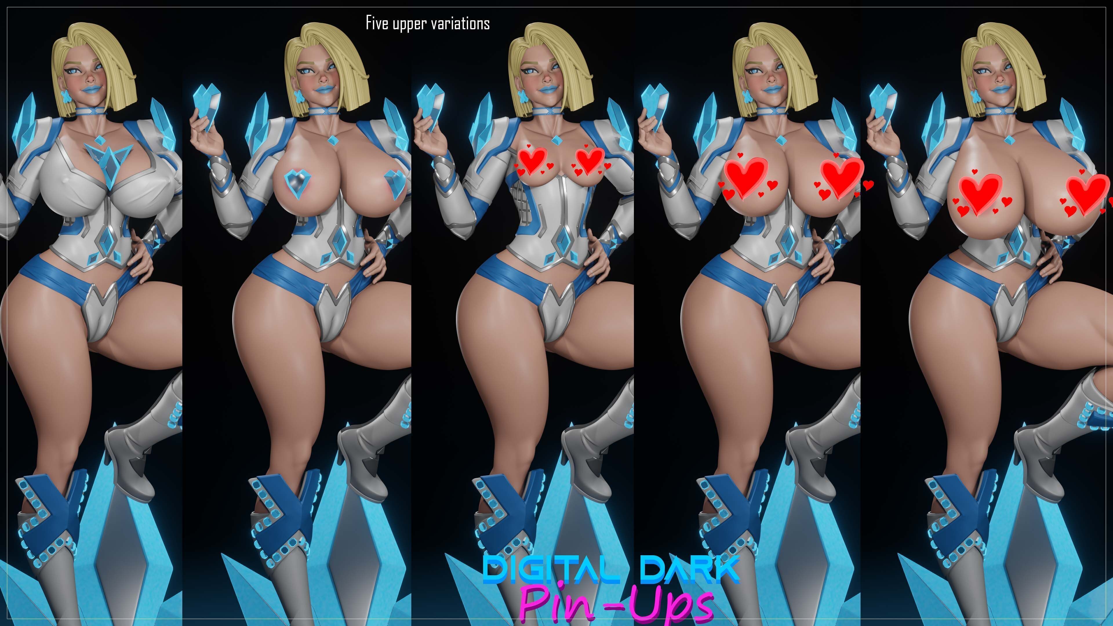 Emma Frost with NSFW version and Miniatures 3D print model_3