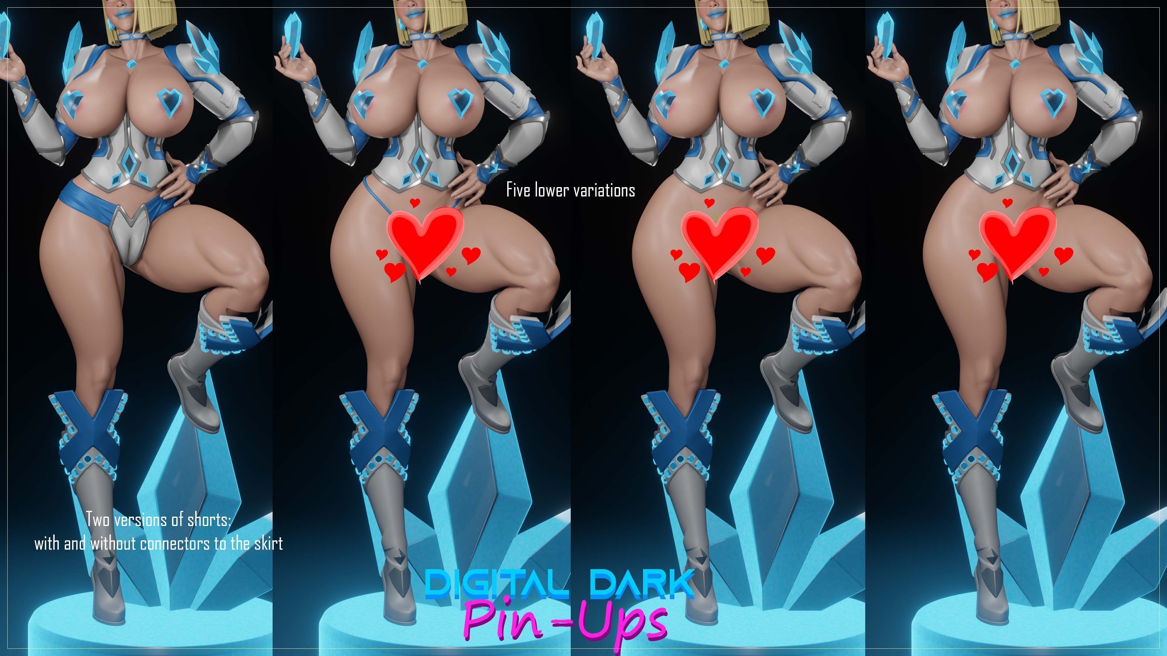 Emma Frost with NSFW version and Miniatures 3D print model_5