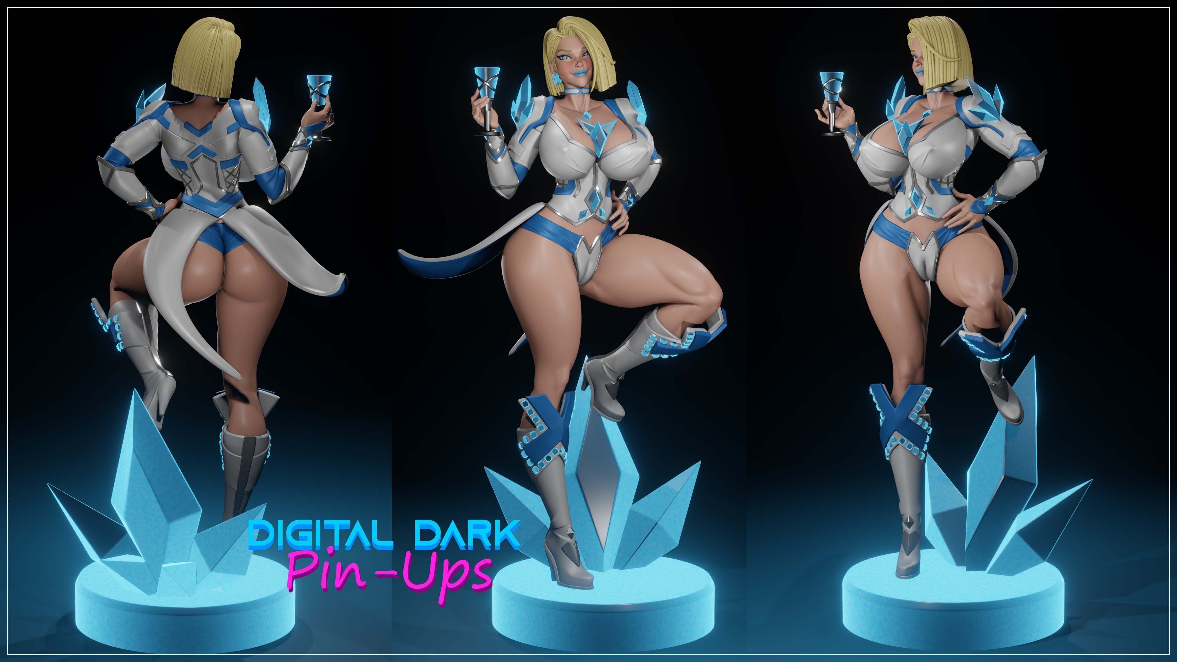 Emma Frost with NSFW version and Miniatures 3D print model_1