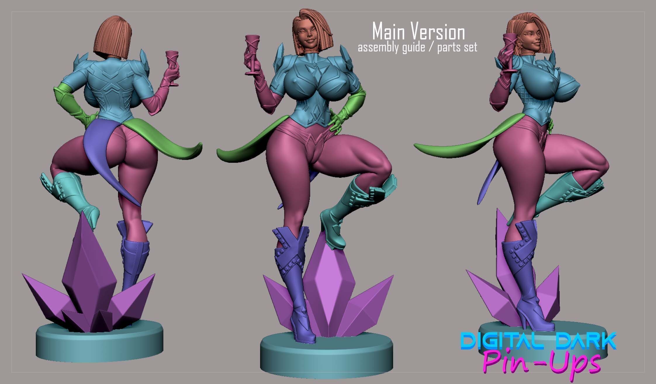 Emma Frost with NSFW version and Miniatures 3D print model_9