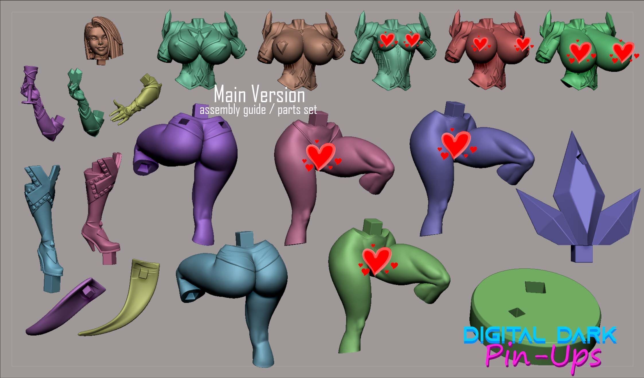 Emma Frost with NSFW version and Miniatures 3D print model_10