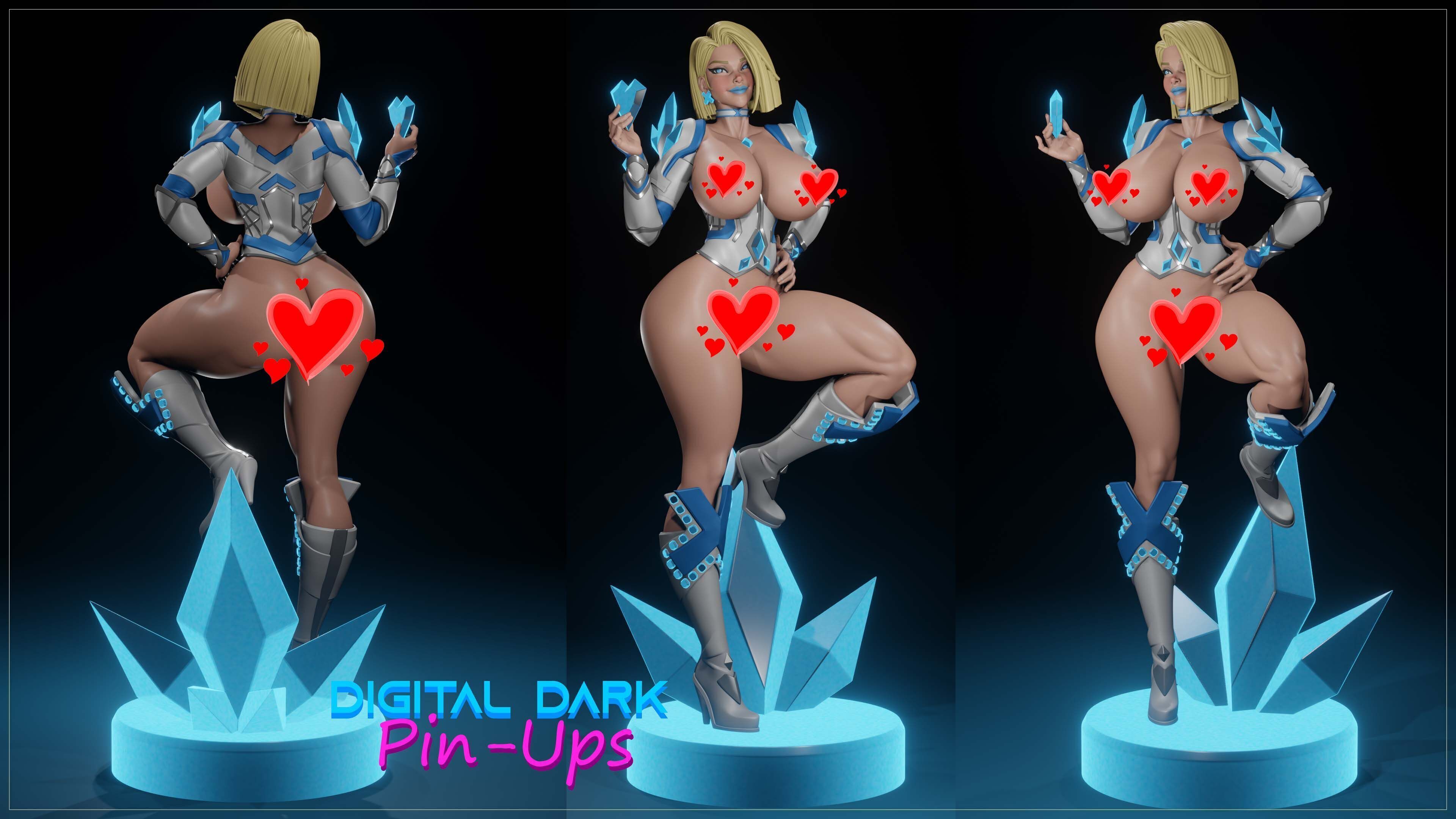 Emma Frost with NSFW version and Miniatures 3D print model_4