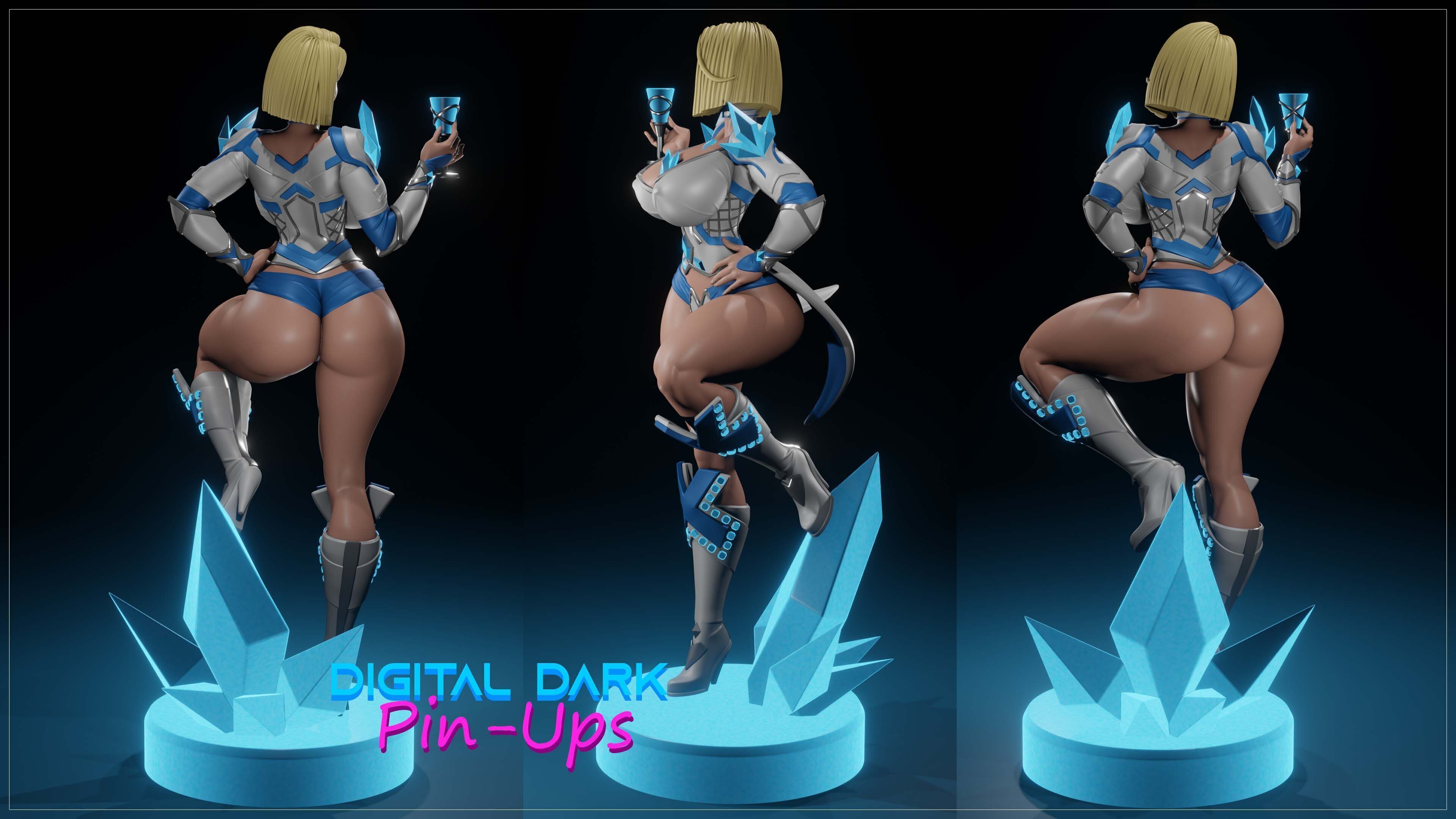 Emma Frost with NSFW version and Miniatures 3D print model_8