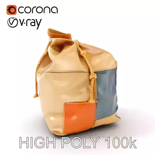 Canvas Drawstring Bag D Model Pack