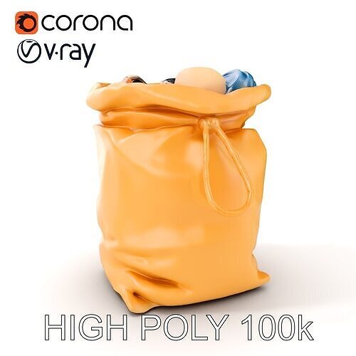 Camping Gear Sack Model Pack Low-poly 3D model