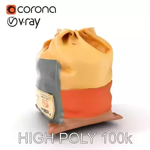 Colorful Fabric Bag D Model Pack