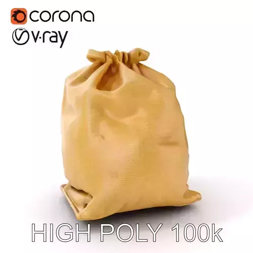 Canvas Drawstring Sack D Model Pack