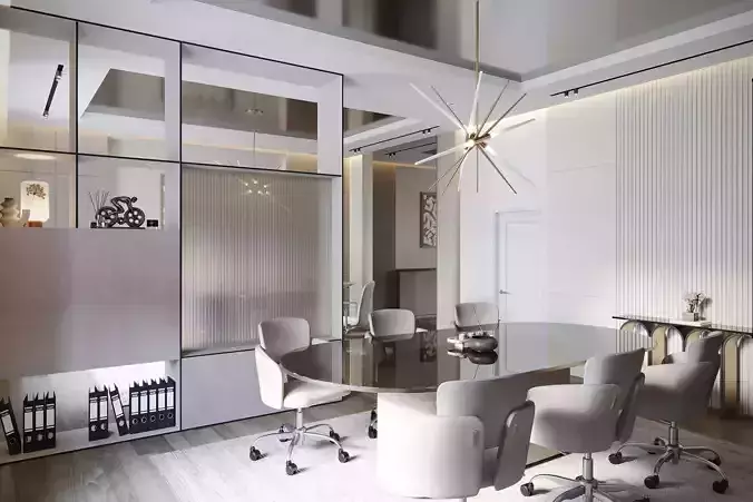 Contemporary Office Interior  Executive Workspace