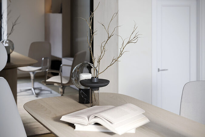 Contemporary Office Interior  Executive Workspace 3D model 7