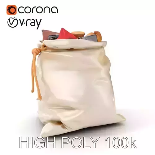 Canvas Sack with Objects Model Pack