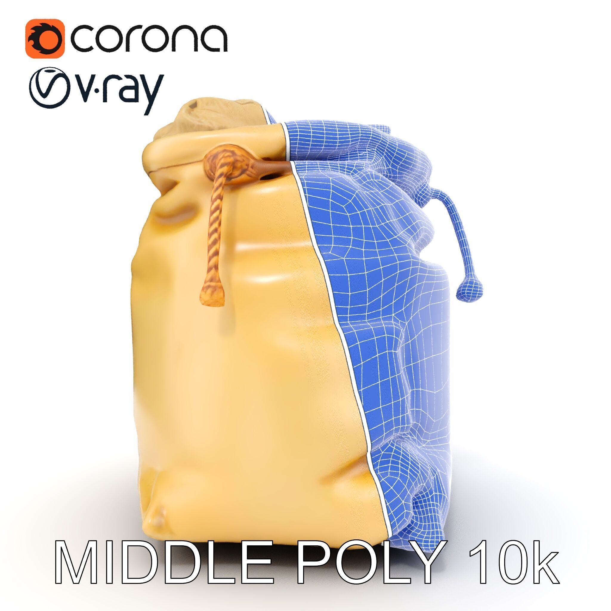 Realistic Burlap Sack Model Pack for Production Rendering and... Low-poly 3D model_31