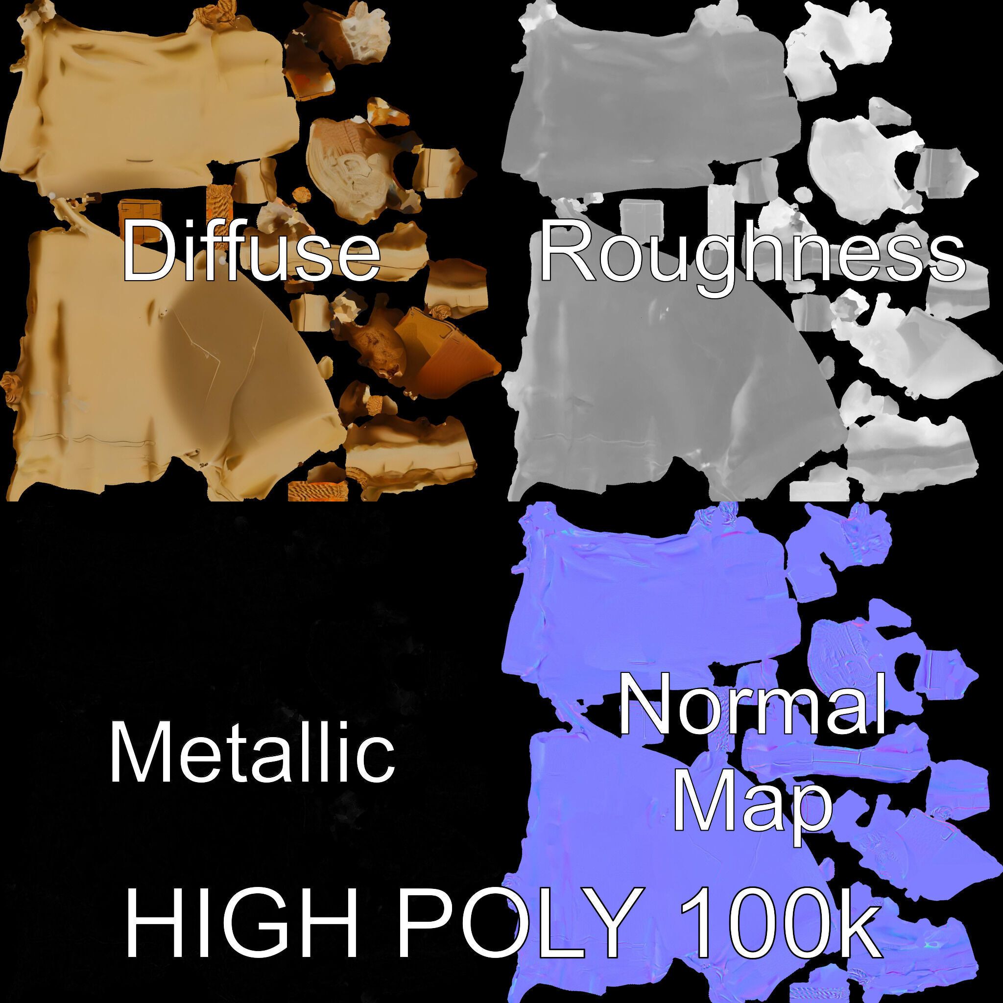 Realistic Burlap Sack Model Pack for Production Rendering and... Low-poly 3D model_3