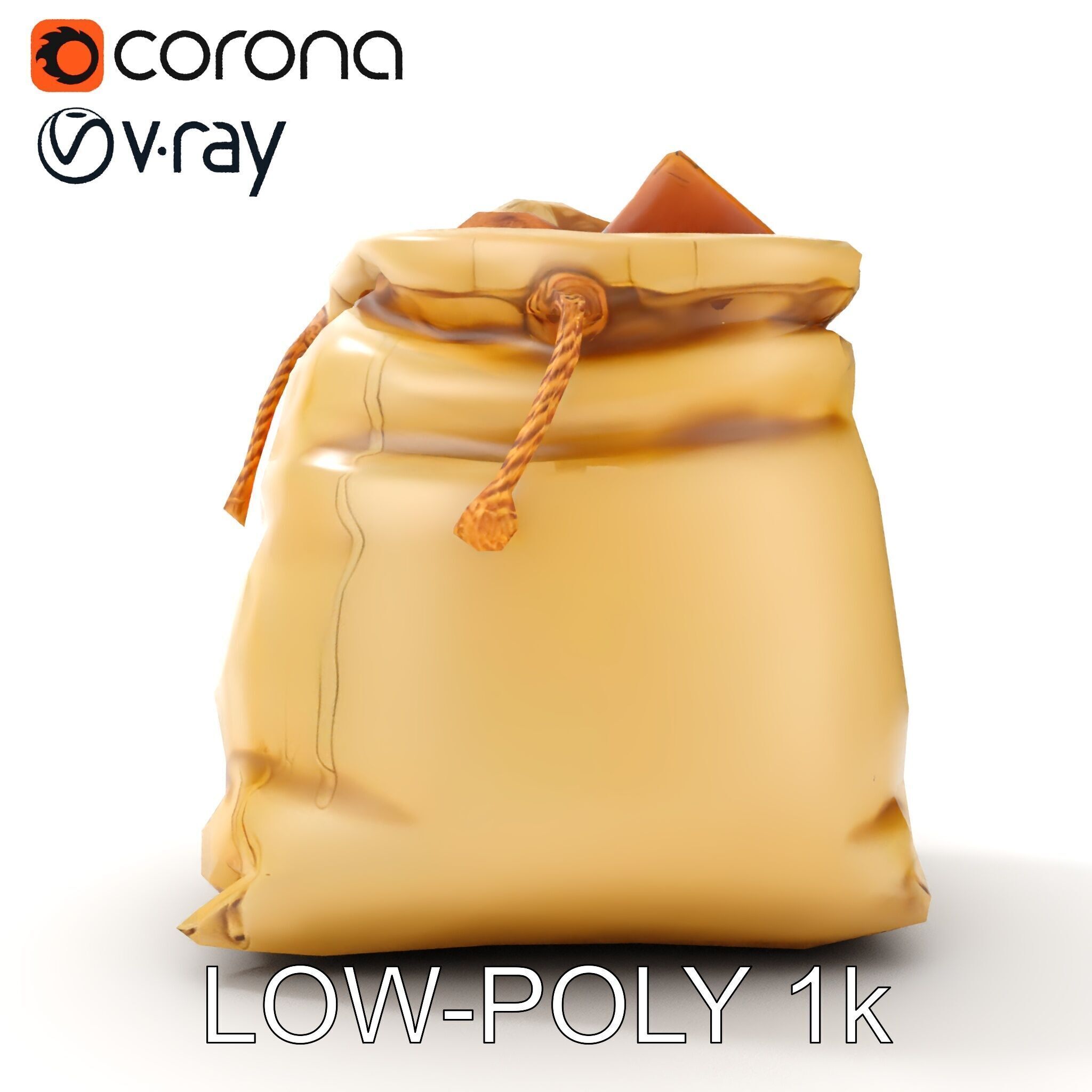 Realistic Burlap Sack Model Pack for Production Rendering and... Low-poly 3D model_29