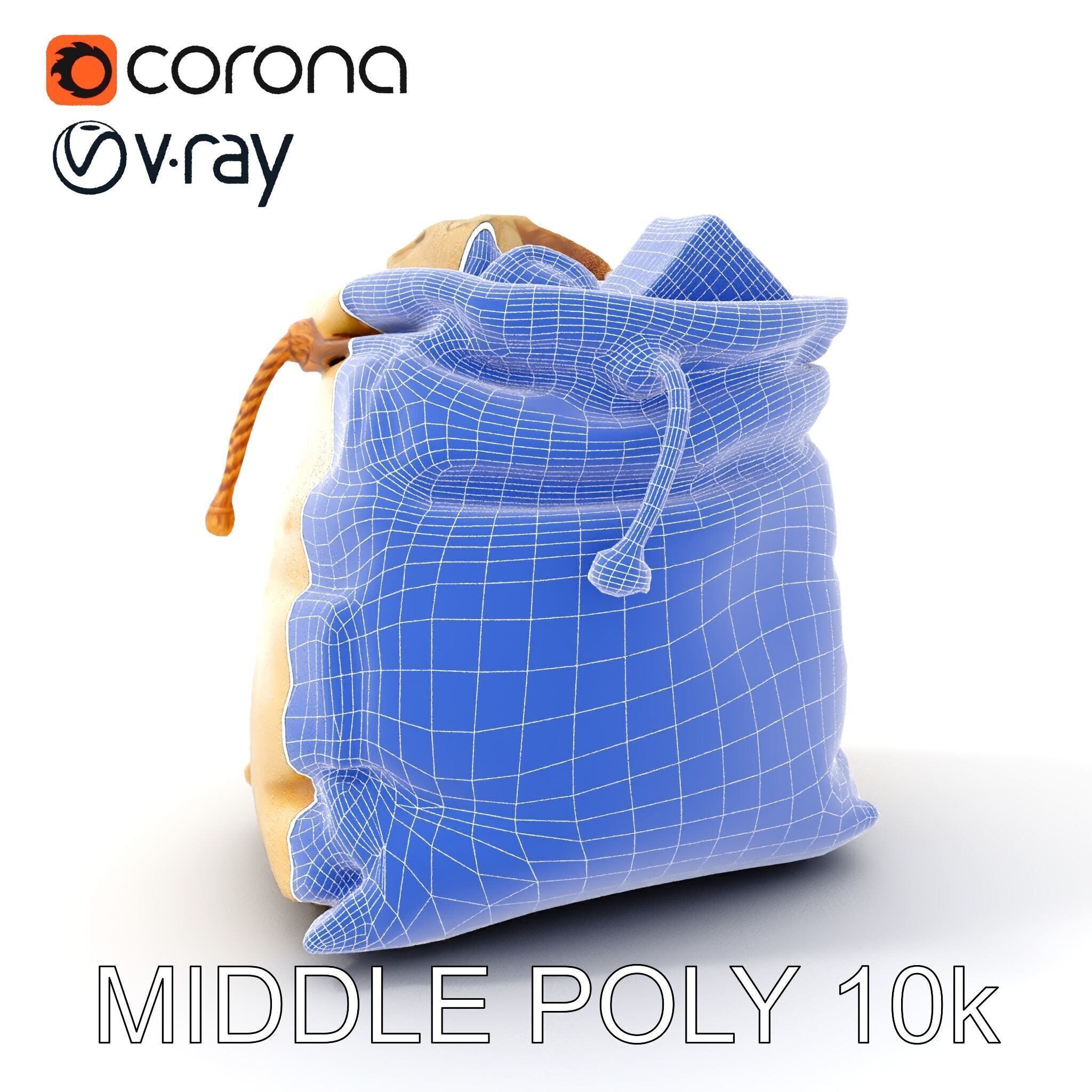 Realistic Burlap Sack Model Pack for Production Rendering and... Low-poly 3D model_33