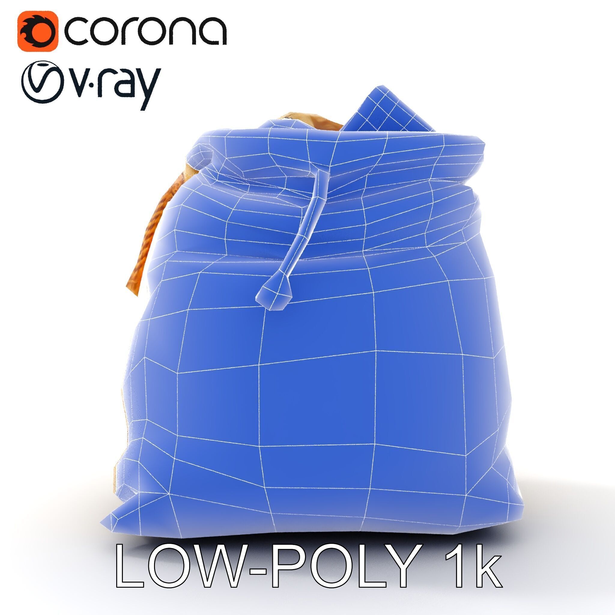 Realistic Burlap Sack Model Pack for Production Rendering and... Low-poly 3D model_24