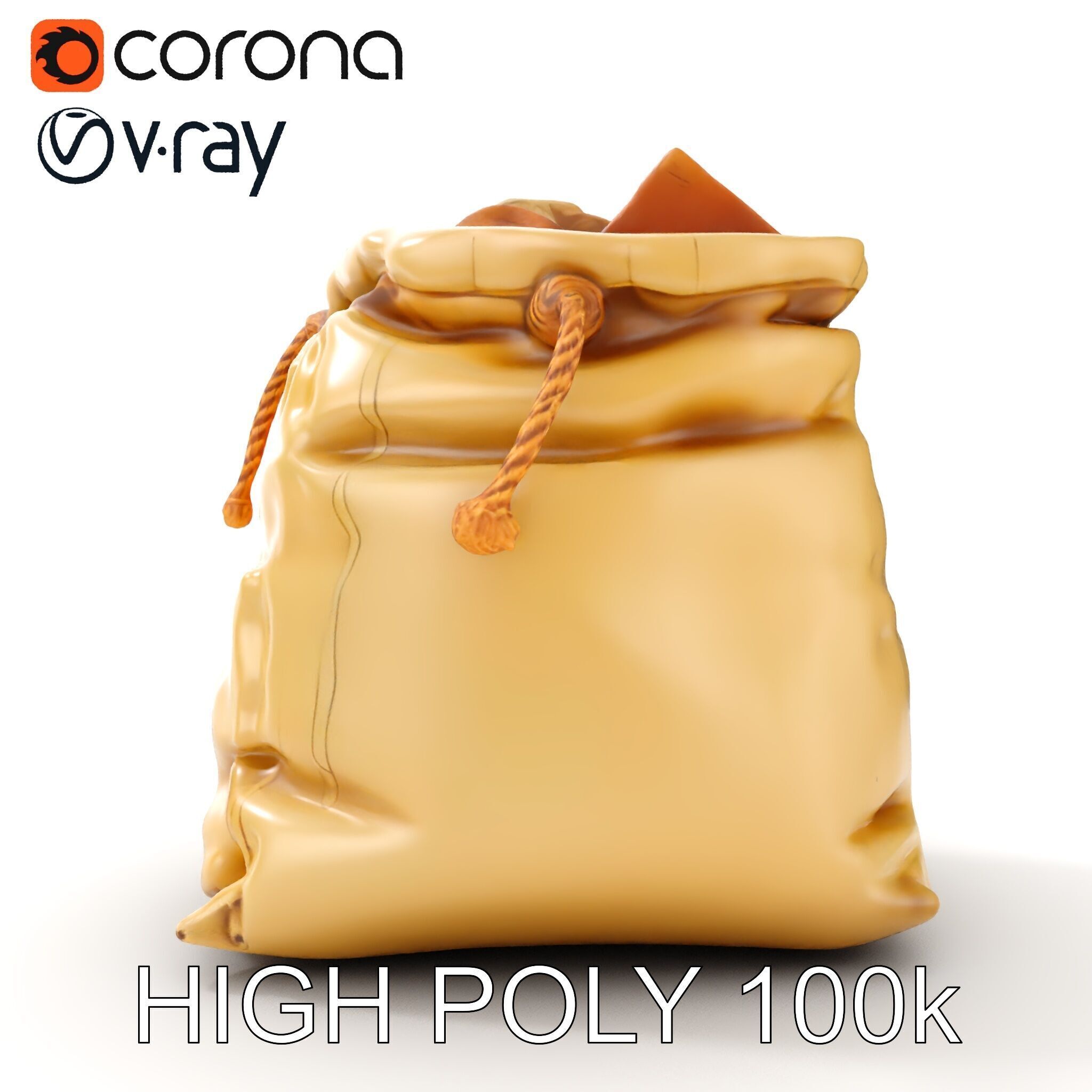 Realistic Burlap Sack Model Pack for Production Rendering and... Low-poly 3D model_25