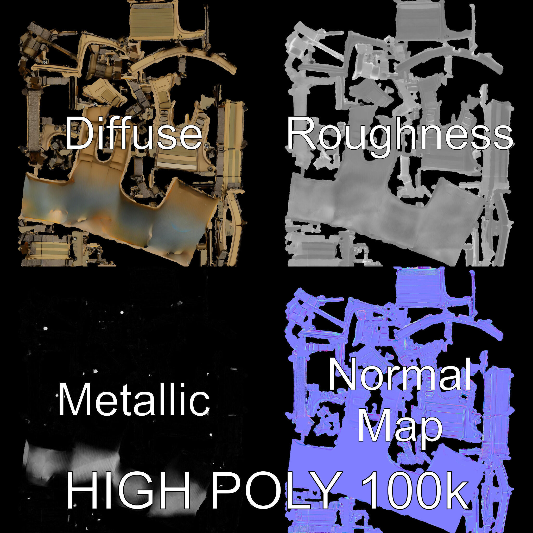 Tactical Vest D Model Pack Low-poly 3D model_3