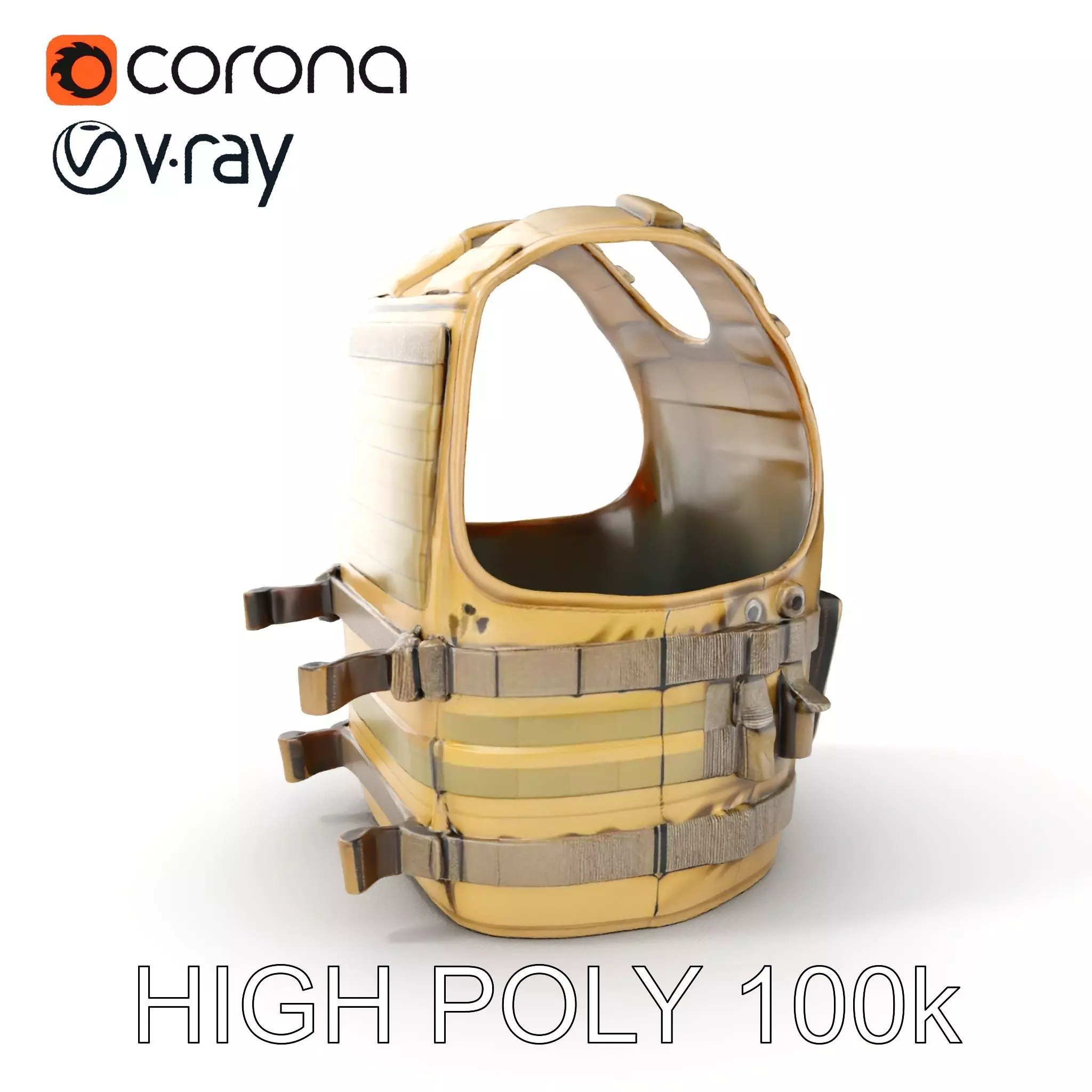 Tactical Vest D Model Pack Low-poly 3D model_0