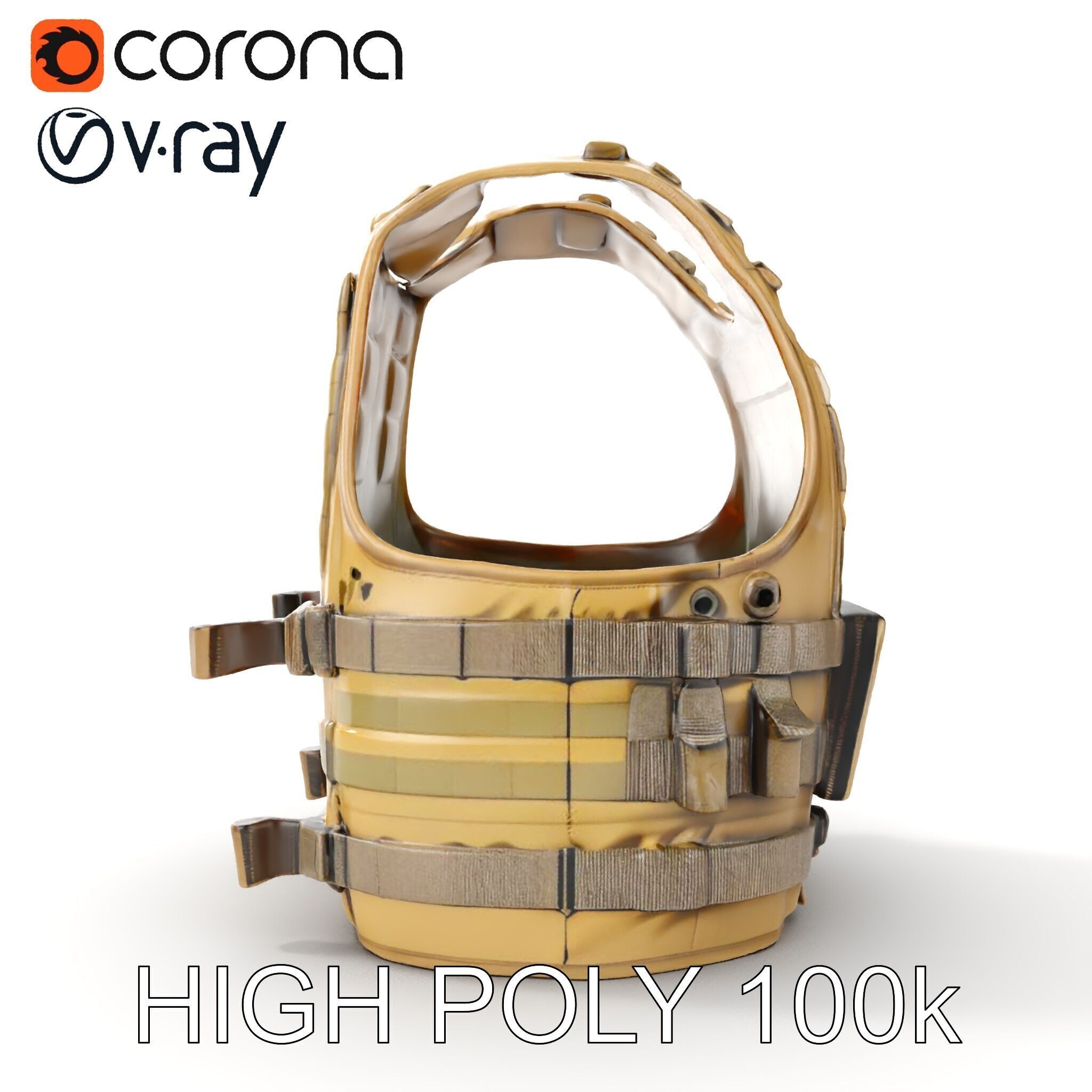 Tactical Vest D Model Pack Low-poly 3D model_10