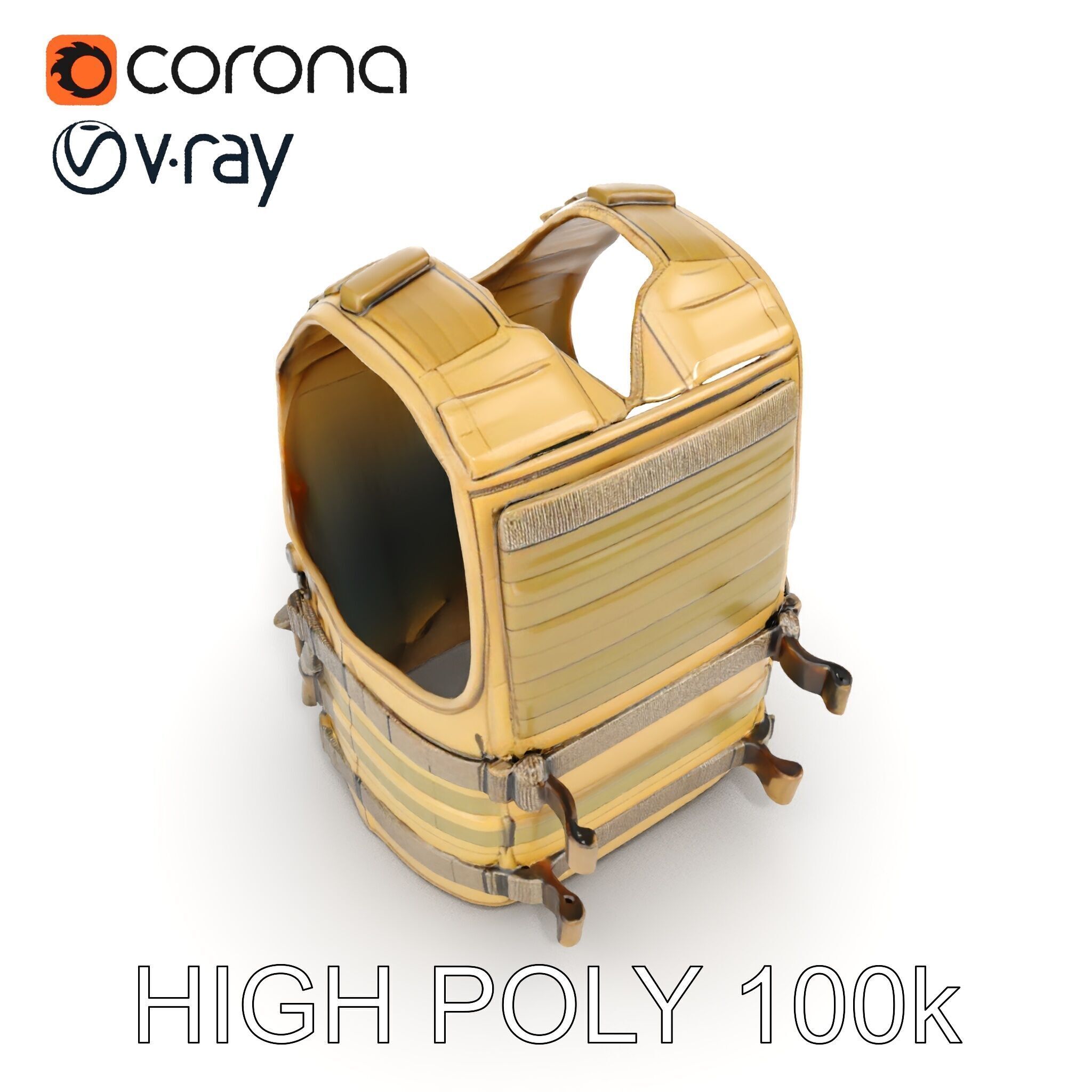 Tactical Vest D Model Pack Low-poly 3D model_8