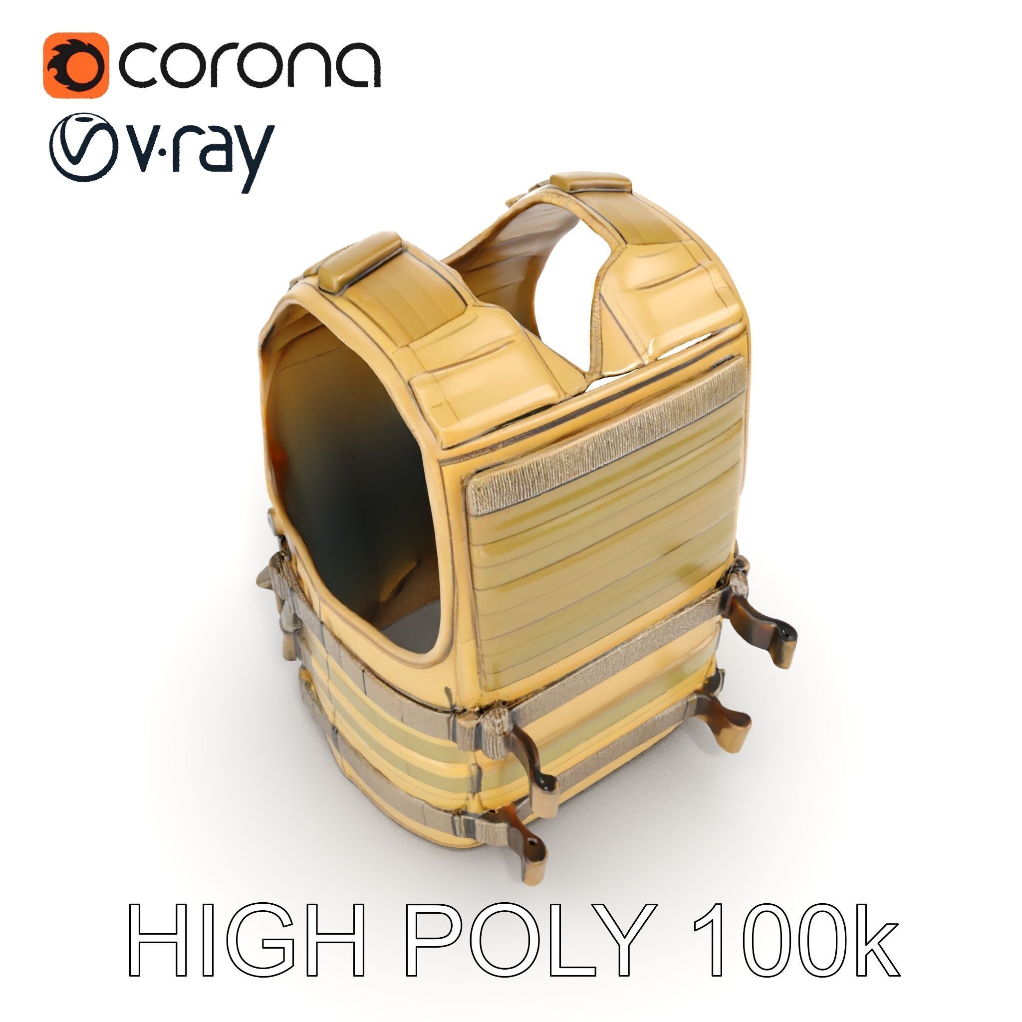 Tactical Vest D Model Pack Low-poly 3D model_13