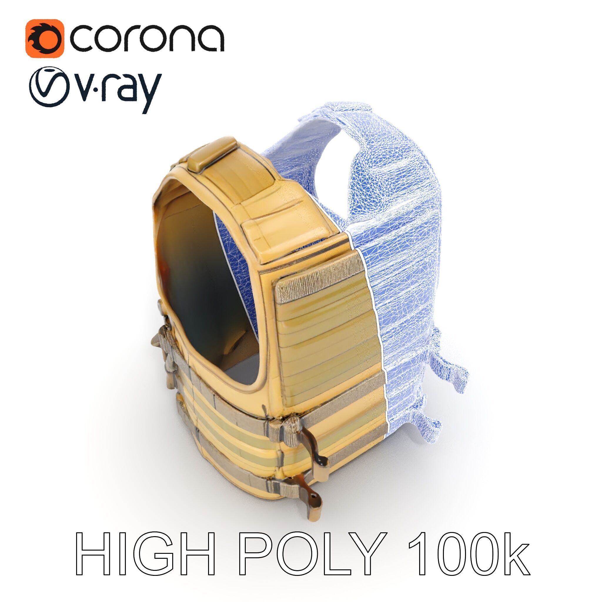 Tactical Vest D Model Pack Low-poly 3D model_16