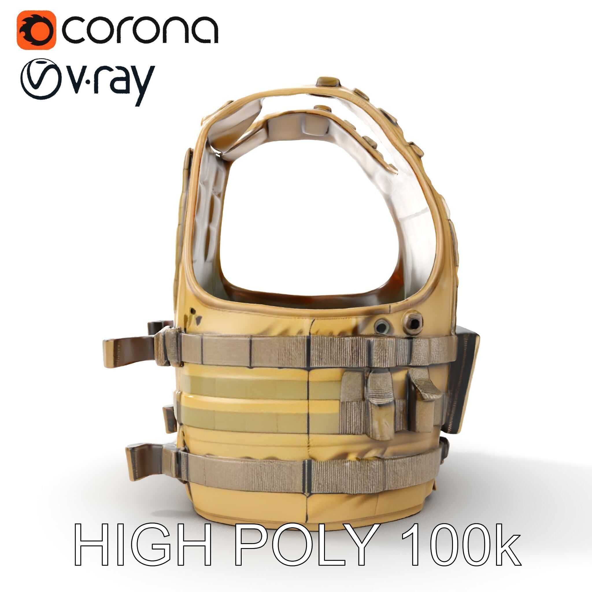 Tactical Vest D Model Pack Low-poly 3D model_32