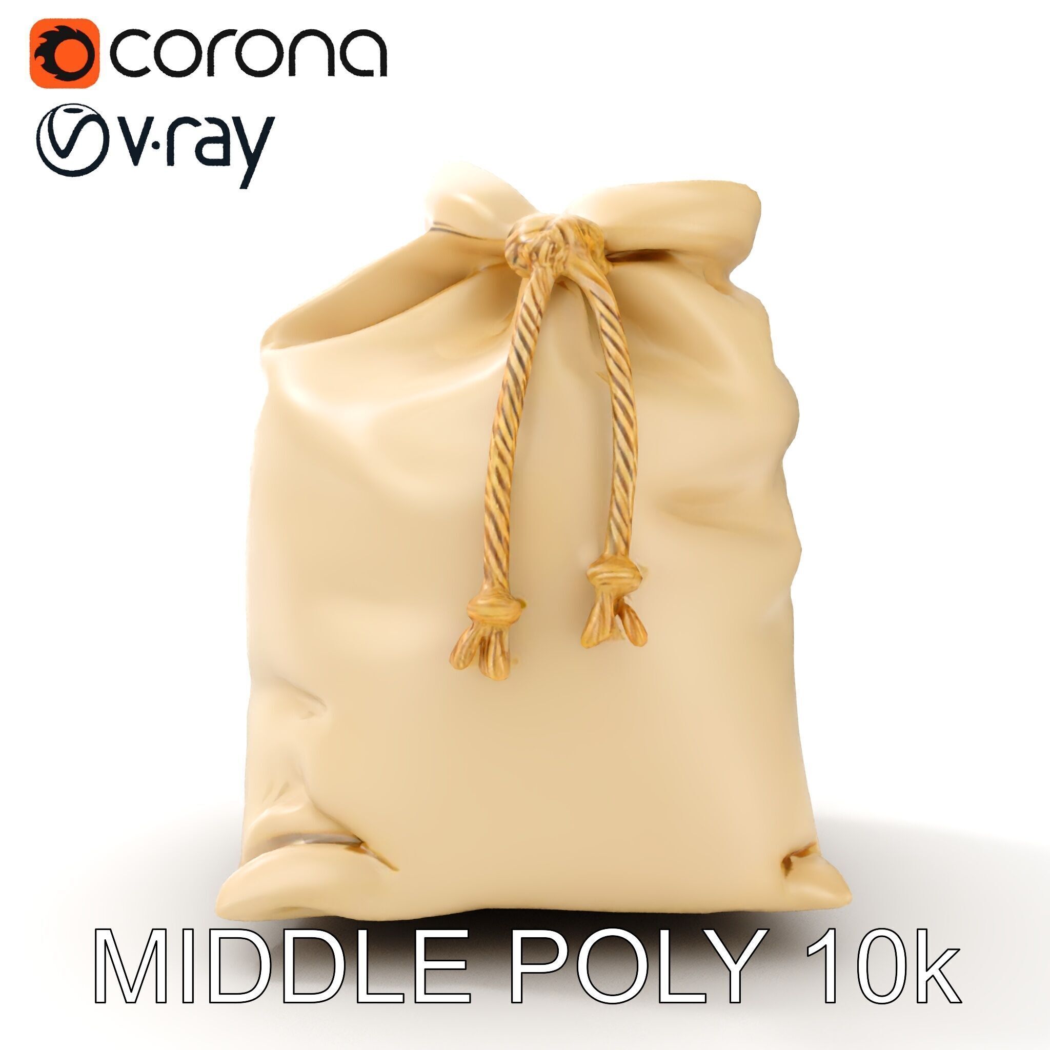 Canvas Drawstring Bag D Model Pack Low-poly 3D model_32