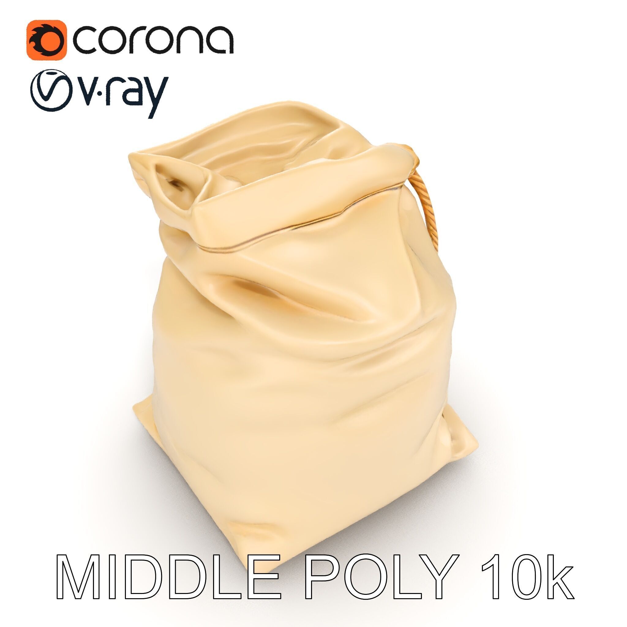 Canvas Drawstring Bag D Model Pack Low-poly 3D model_11