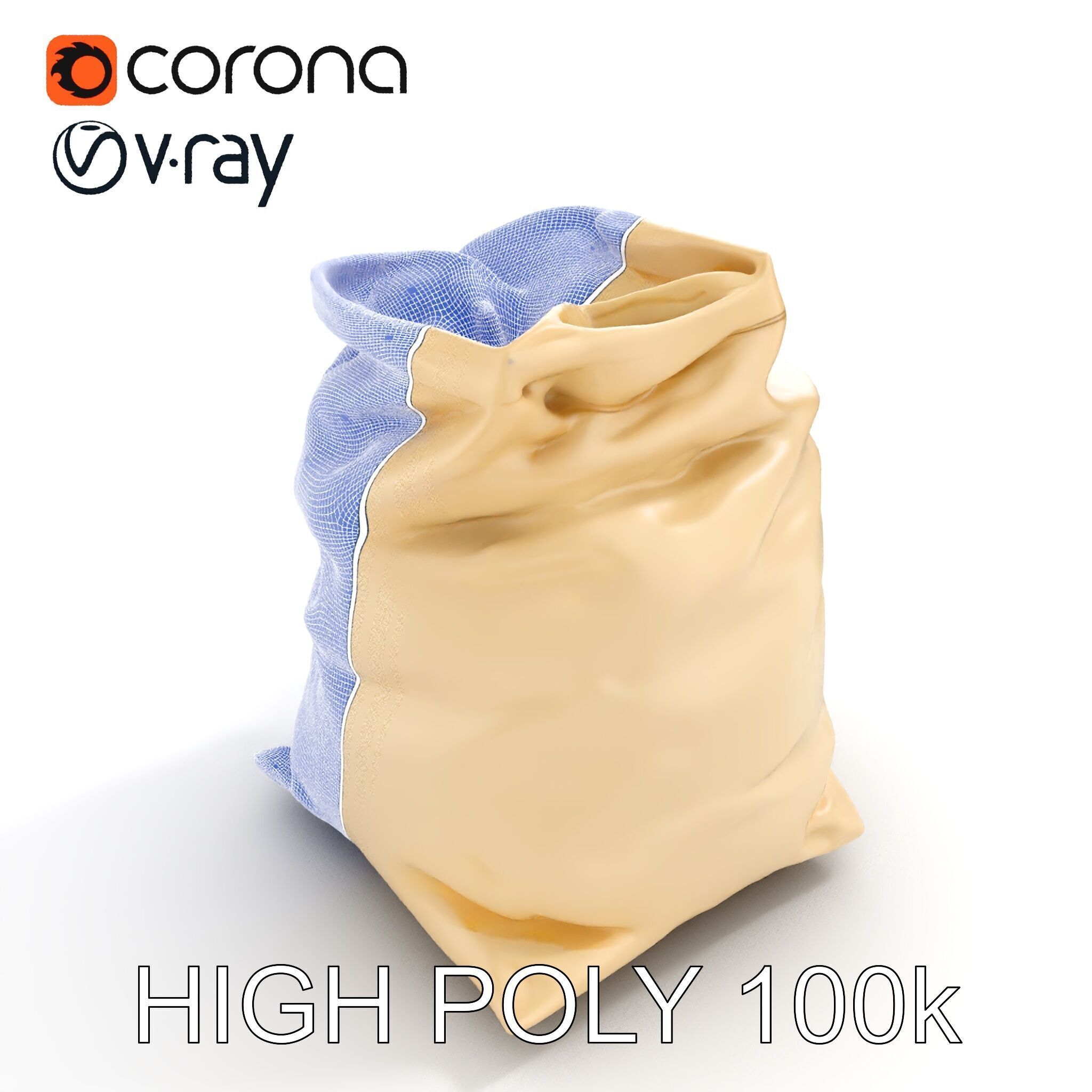 Canvas Drawstring Bag D Model Pack Low-poly 3D model_18