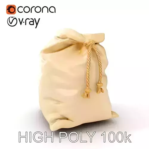 Canvas Drawstring Bag D Model Pack