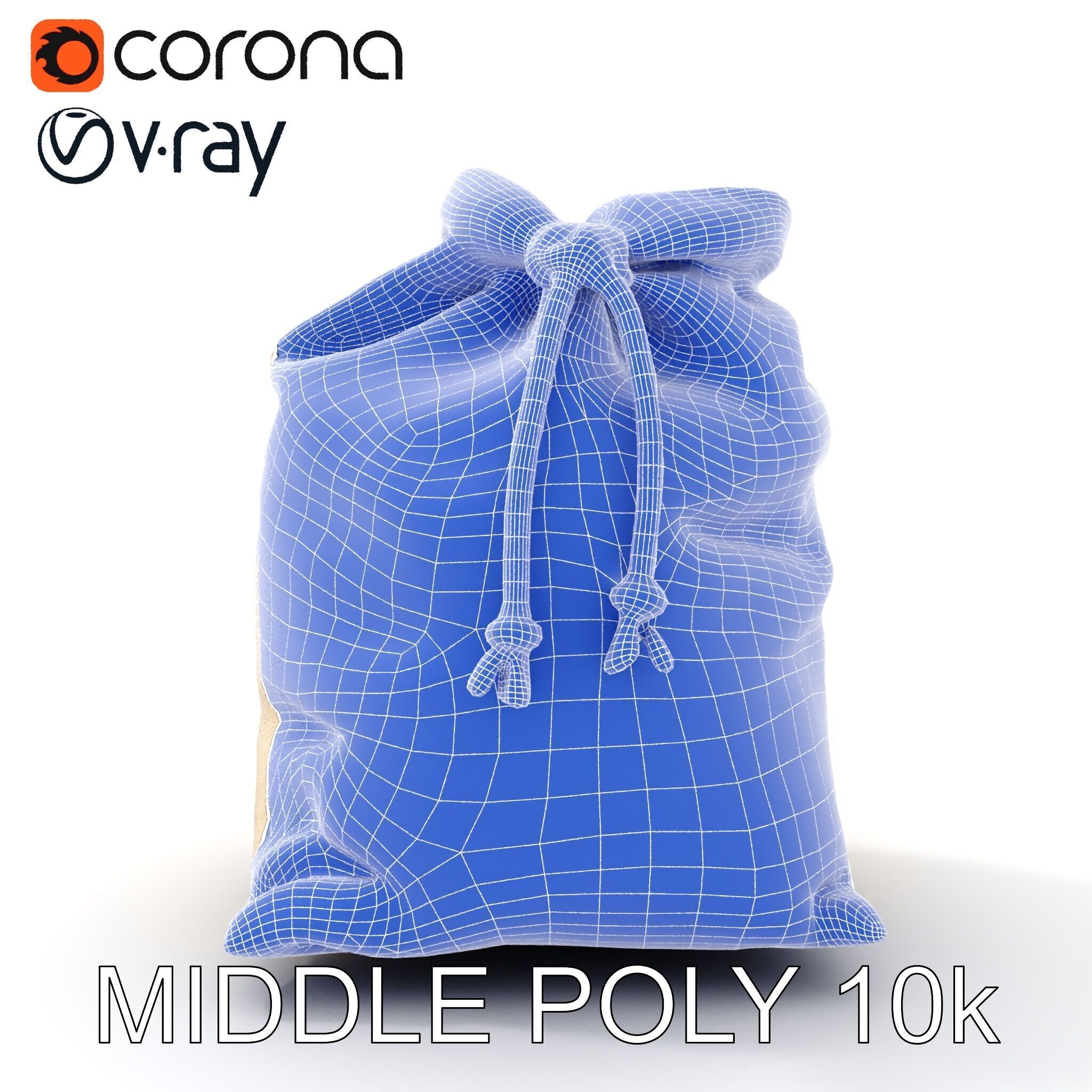 Canvas Drawstring Bag D Model Pack Low-poly 3D model_8