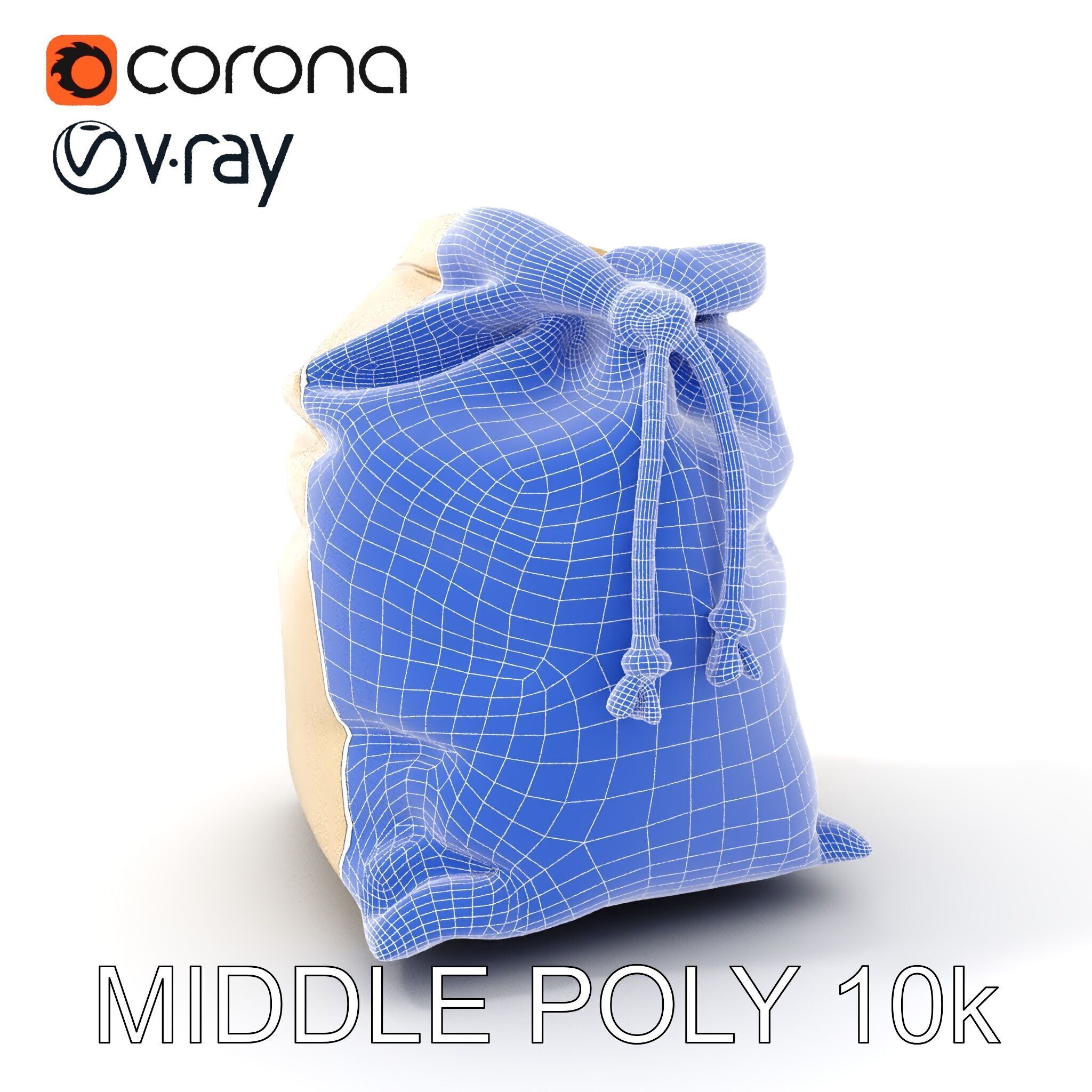 Canvas Drawstring Bag D Model Pack Low-poly 3D model_24