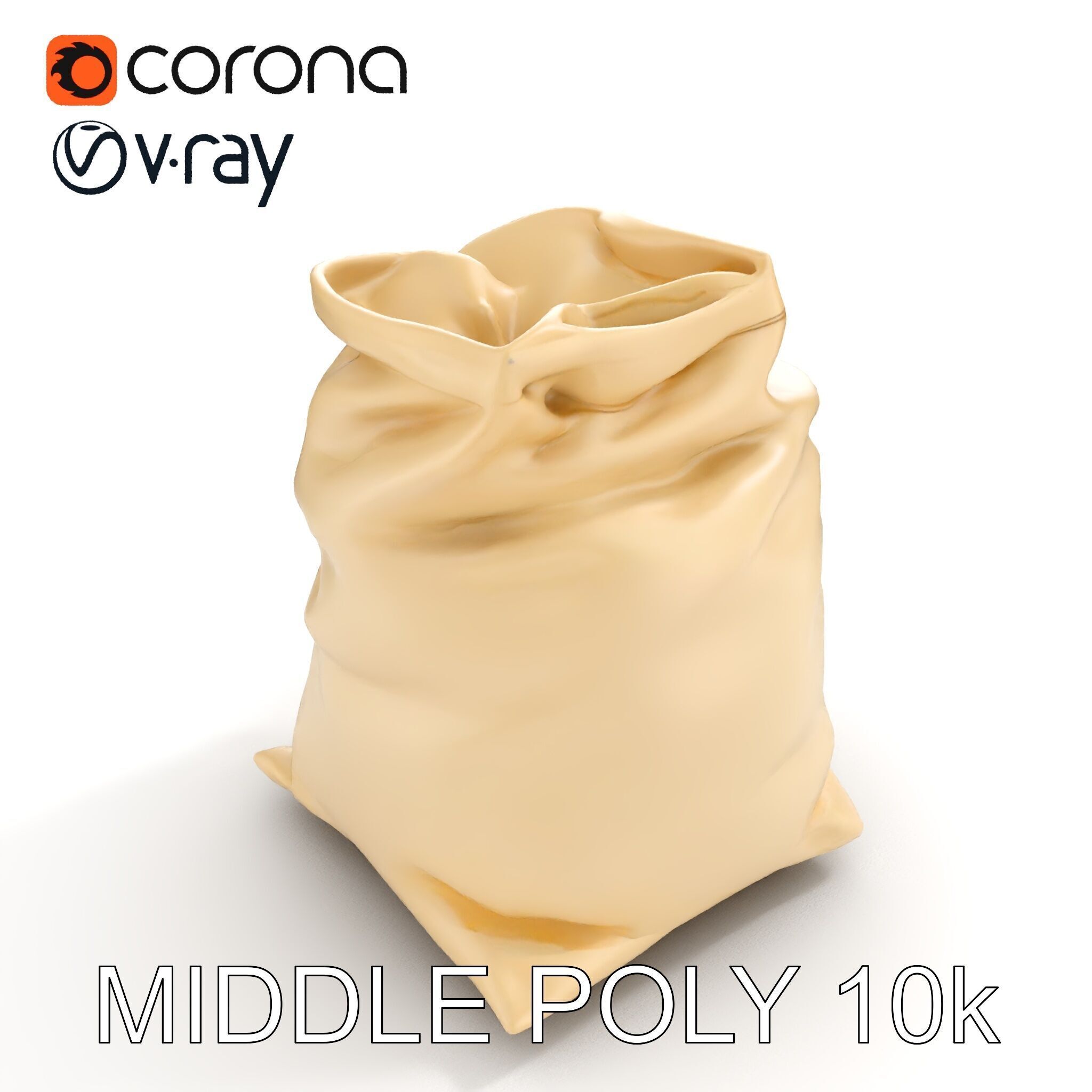 Canvas Drawstring Bag D Model Pack Low-poly 3D model_19