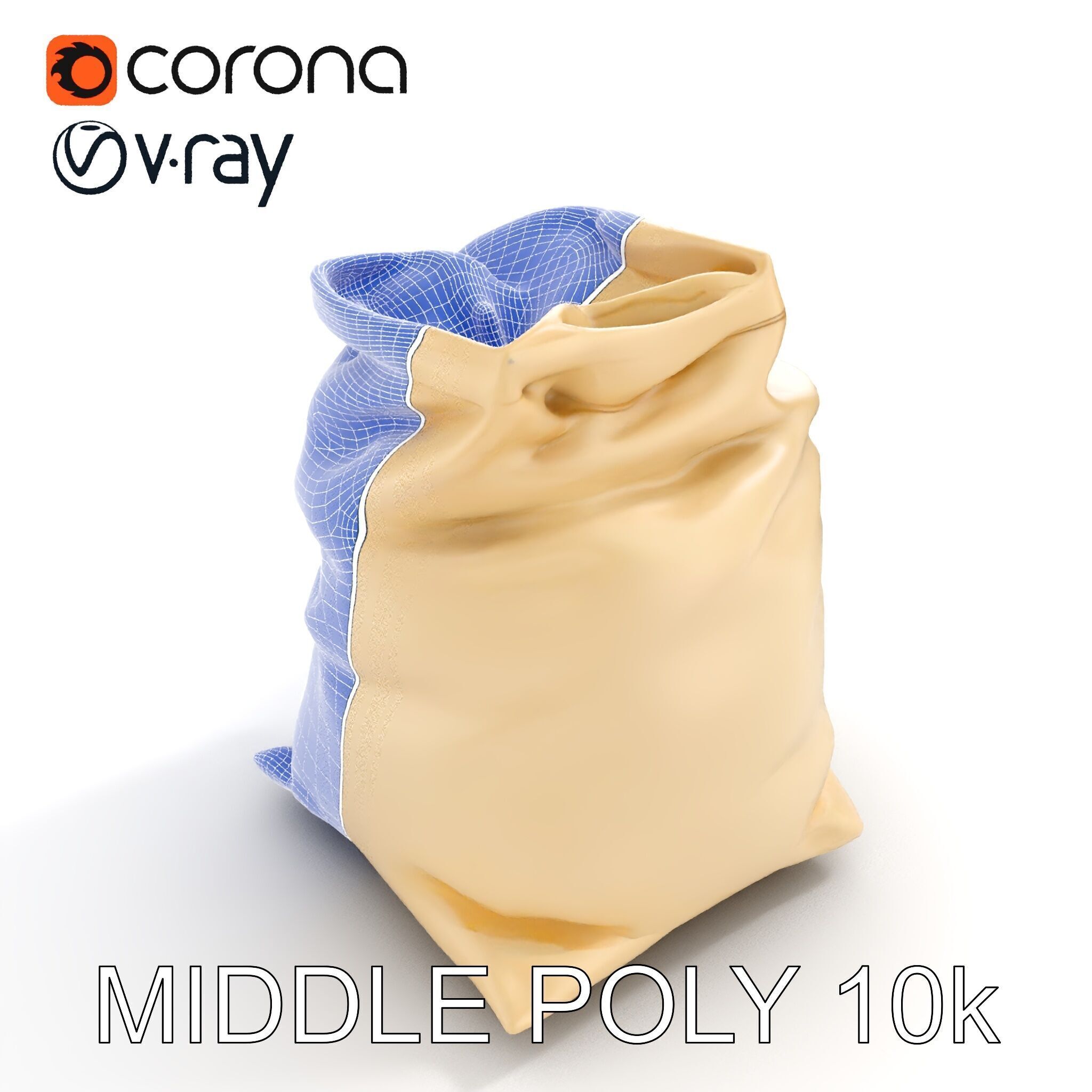 Canvas Drawstring Bag D Model Pack Low-poly 3D model_22