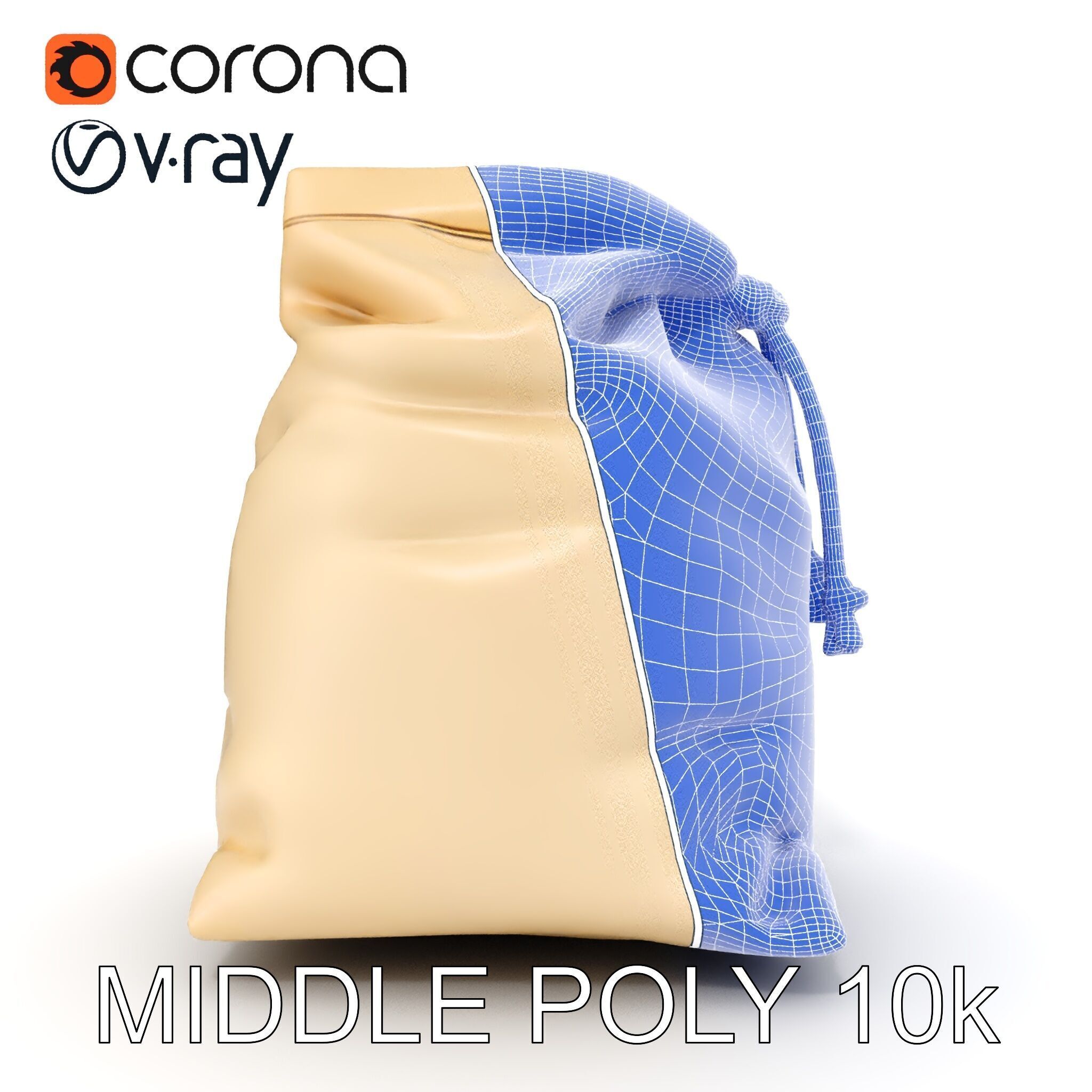 Canvas Drawstring Bag D Model Pack Low-poly 3D model_29