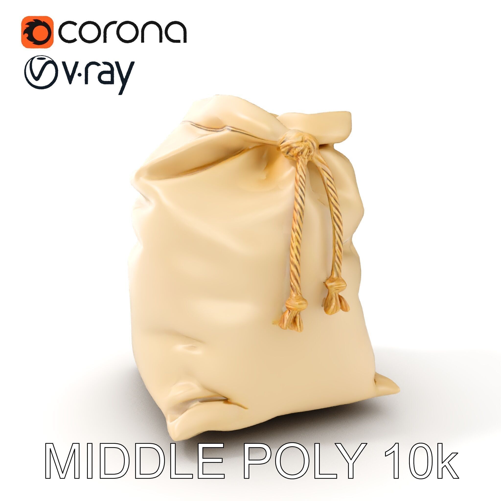 Canvas Drawstring Bag D Model Pack Low-poly 3D model_16