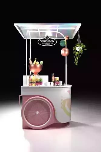 Mobile drink cart 3D print model