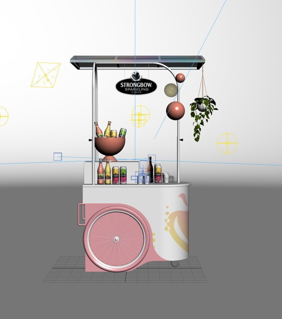 Mobile drink cart 3D print model_4