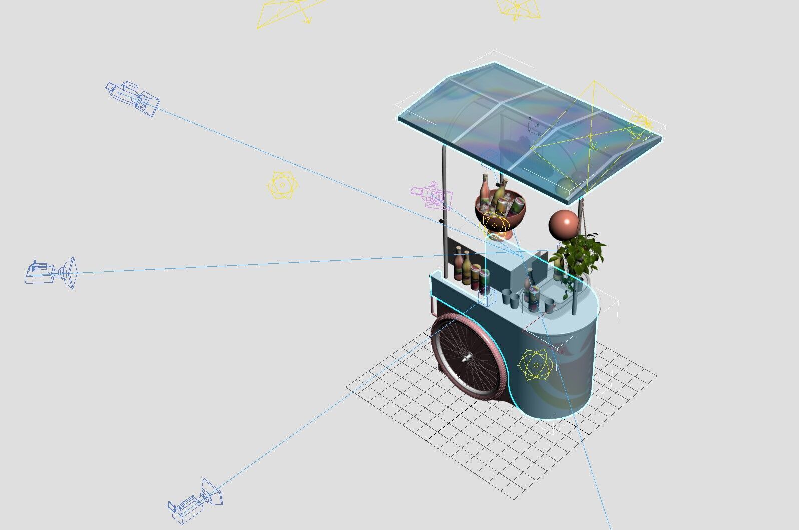 Mobile drink cart 3D print model_5