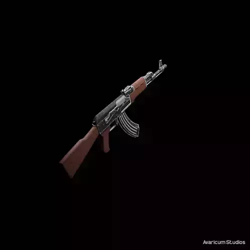 Game READY AK-47 Assault riffle with textures Low-poly 3D model