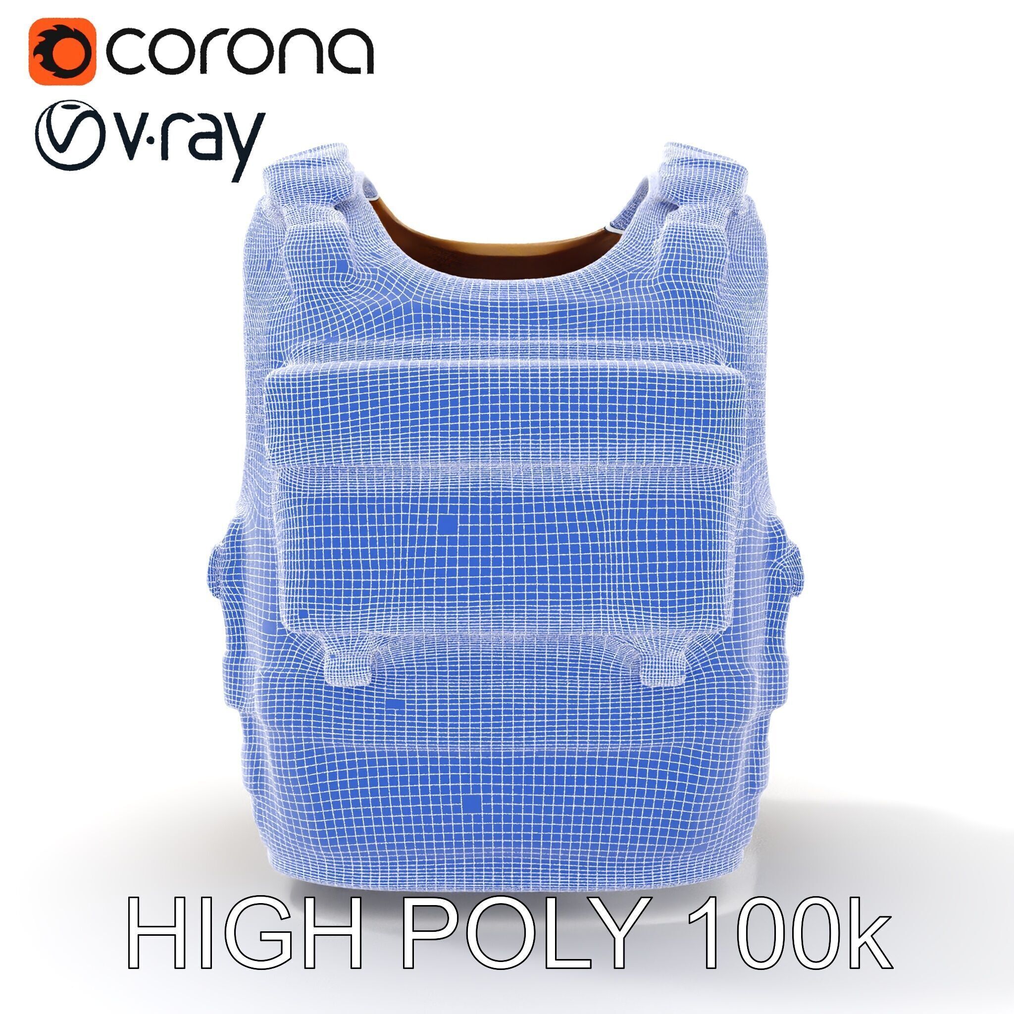 Tactical Vest D Model Pack for Game Development and Rendering Low-poly 3D model_18