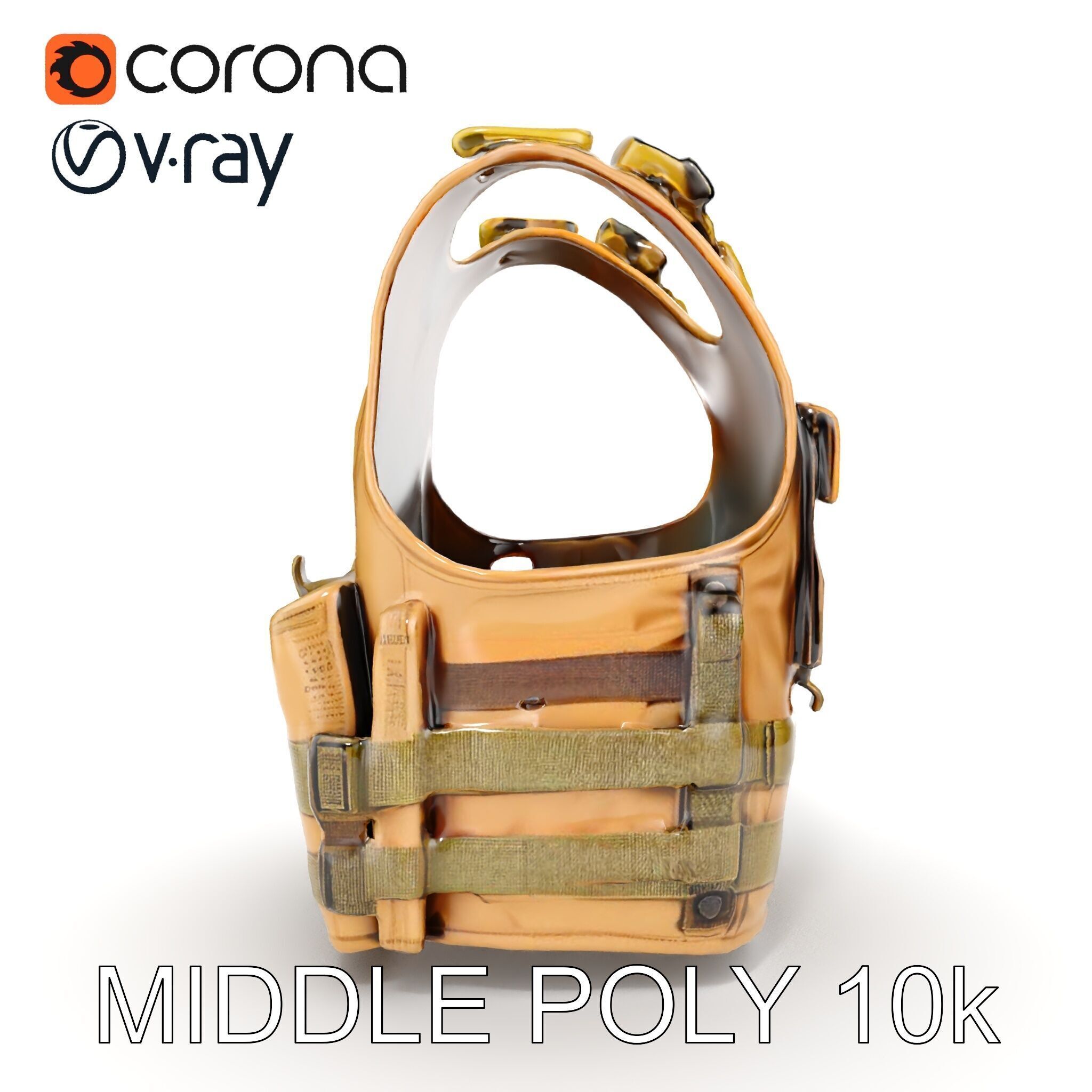 Tactical Vest D Model Pack for Game Development and Rendering Low-poly 3D model_32