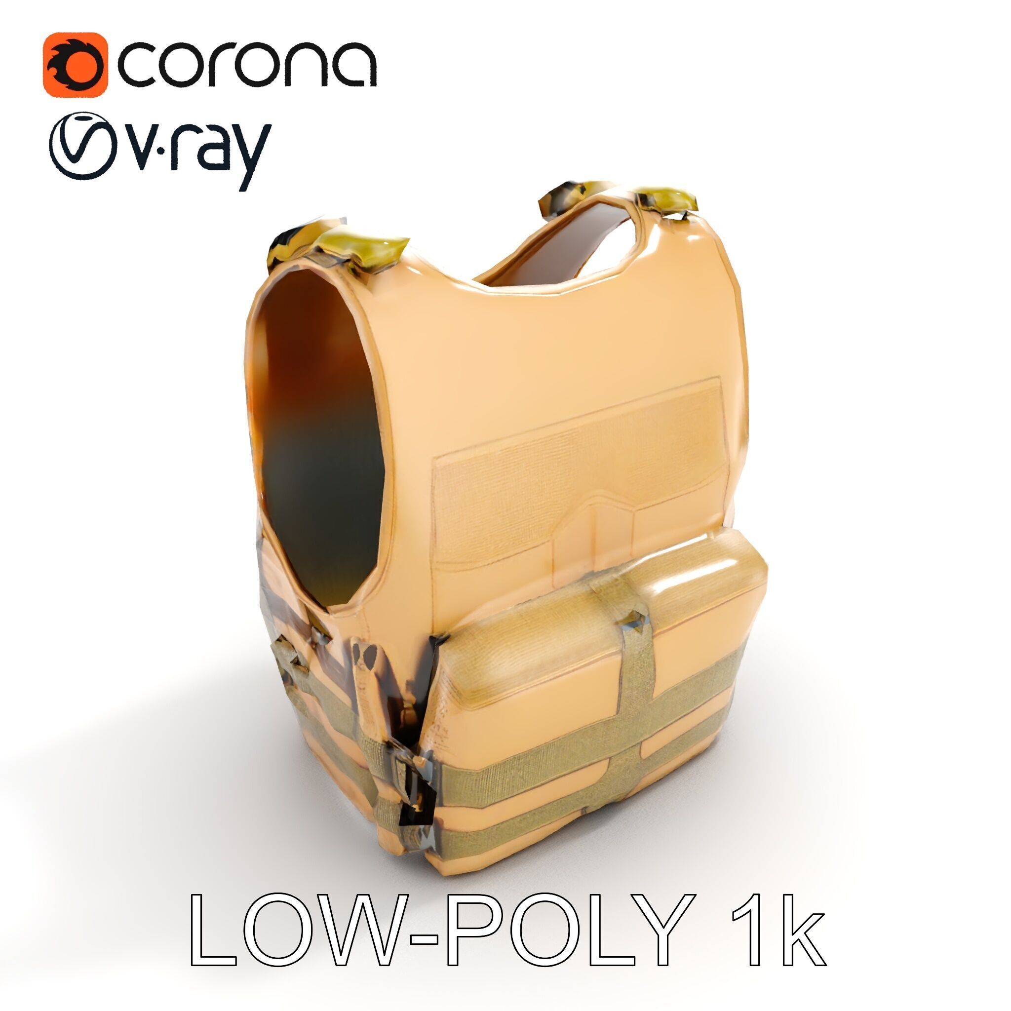 Tactical Vest D Model Pack for Game Development and Rendering Low-poly 3D model_20