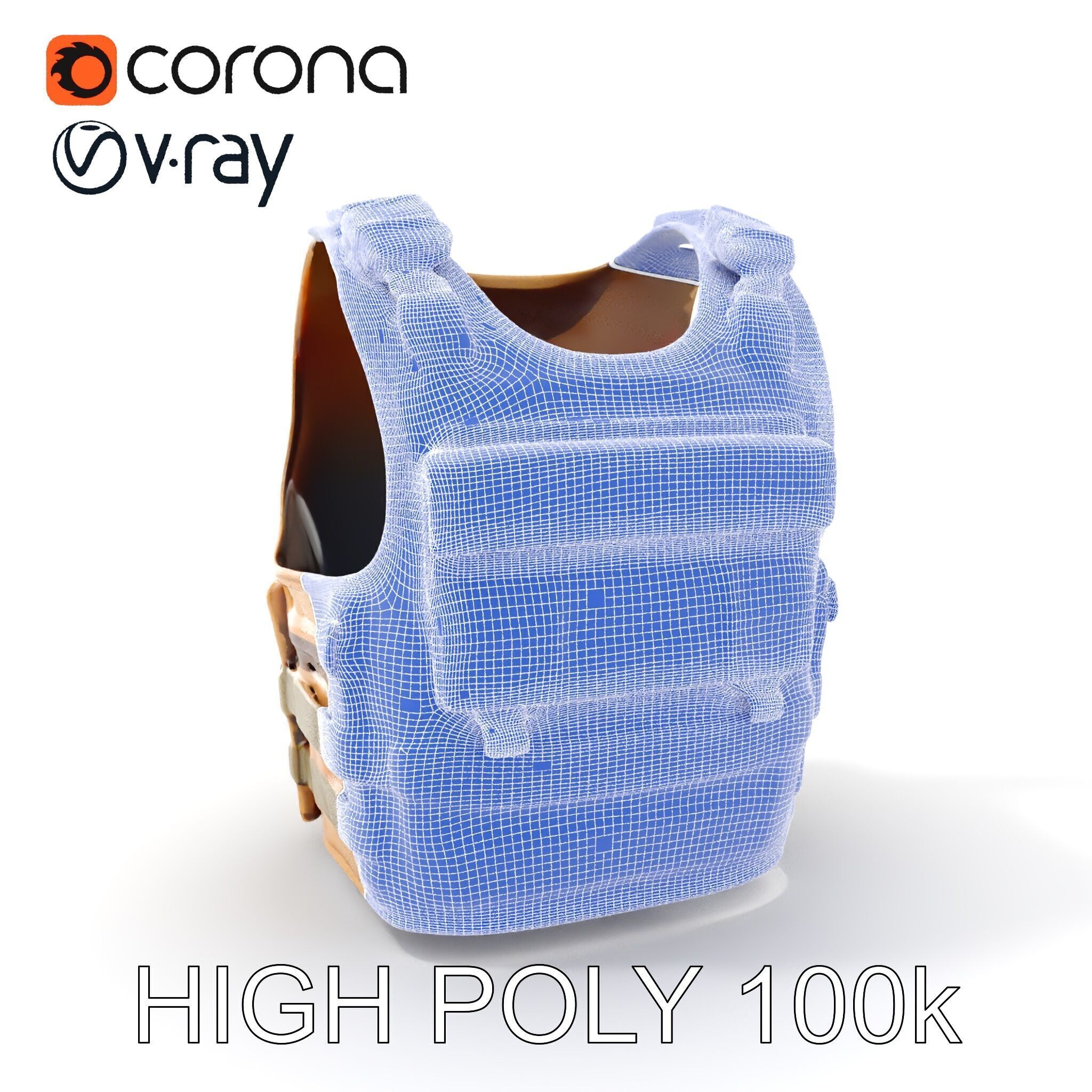 Tactical Vest D Model Pack for Game Development and Rendering Low-poly 3D model_4