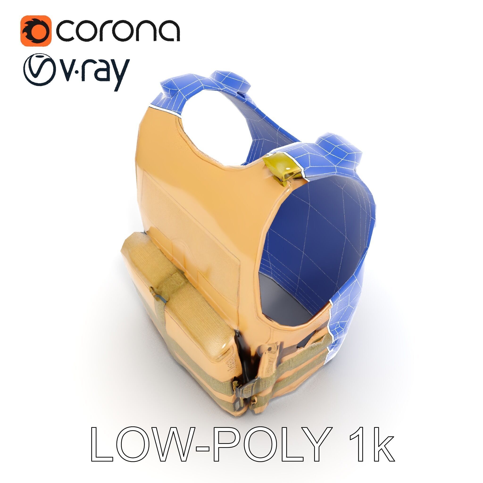 Tactical Vest D Model Pack for Game Development and Rendering Low-poly 3D model_7