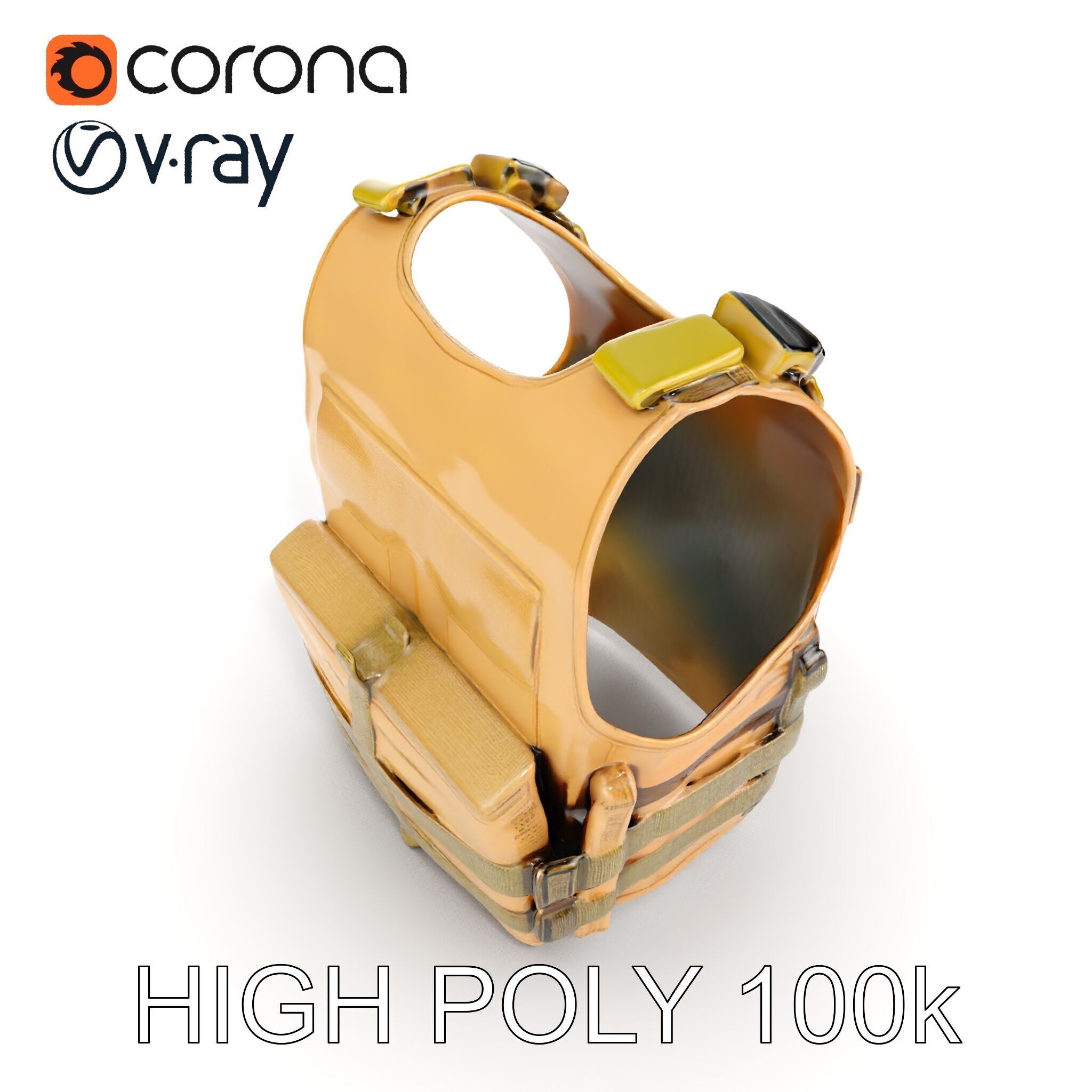 Tactical Vest D Model Pack for Game Development and Rendering Low-poly 3D model_26