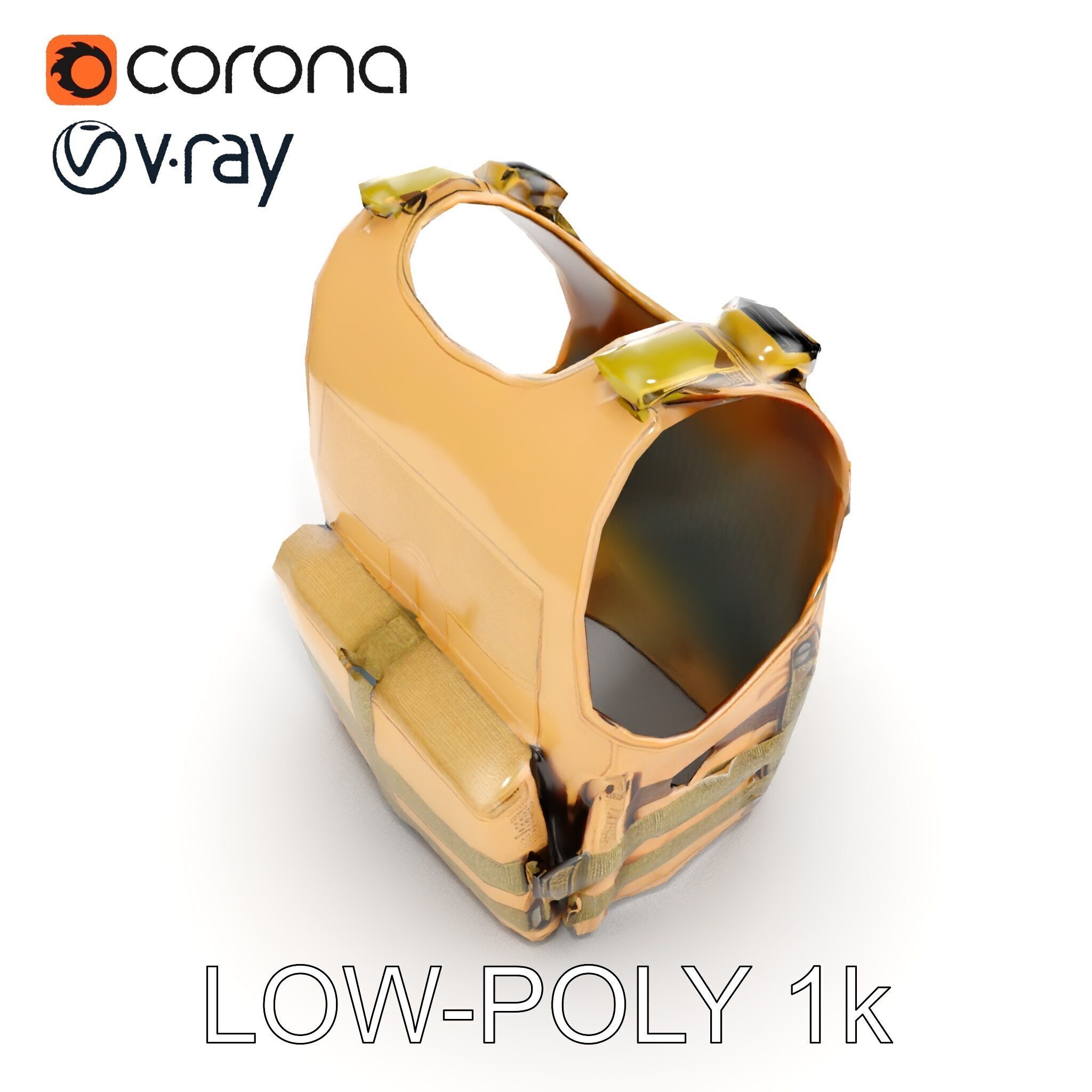 Tactical Vest D Model Pack for Game Development and Rendering Low-poly 3D model_12